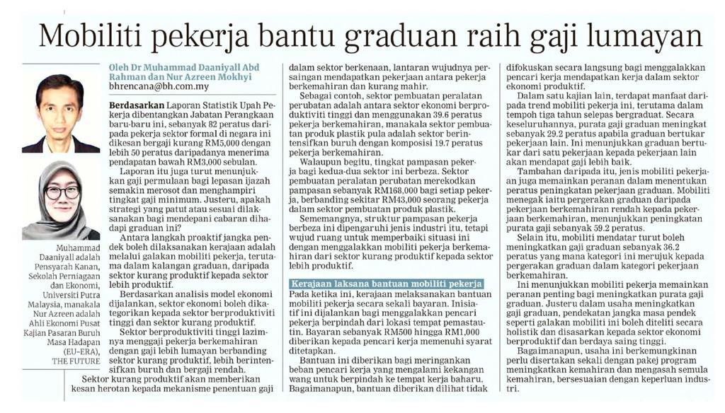 Mobiliti pekerja bantu graduan raih gaji lumayan